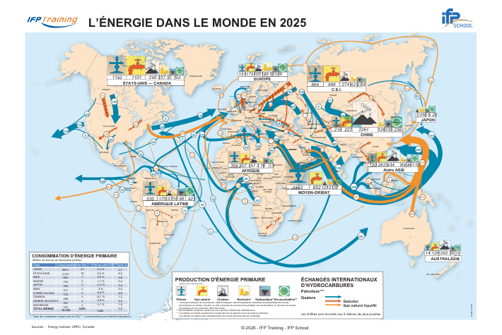 Carte : : L'énergie dans le monde en 2025