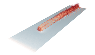 Figure 2 - Simulation LBM d'une éolienne horizontale (IFPEN/FAU-Erlangen)