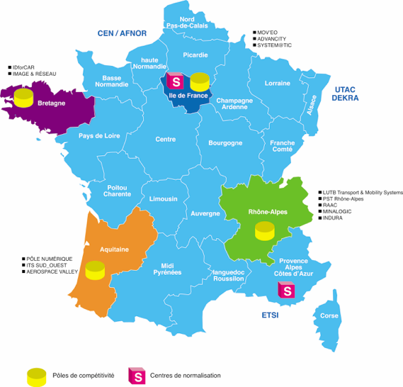 Fig. 3 – Carte des acteurs publics les plus actifs dans les ITS (septembre 2017)