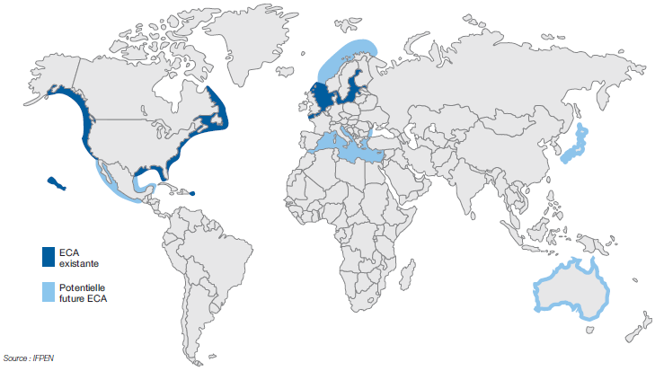 Fig. 1 – Localisation des zones de contrôle des émissions (zones ECA)