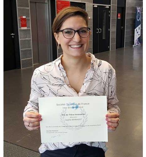 Le prix de thèse Innovation de la SCF IDE remis à Sophie Bernadet 