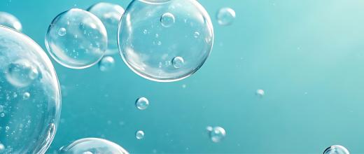 bulles sur fond bleu-vert